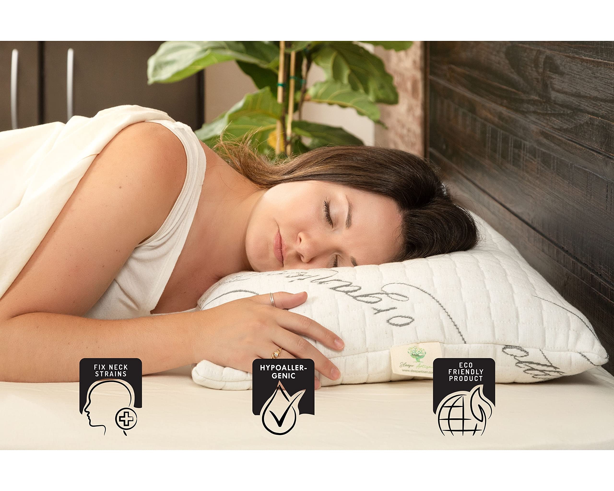Natural Talalay Latex Pillow for Sleeping - Adjustable Loft, Washable Cover, Back & Neck Support - Handmade in USA, Queen Size - Perfect for Side Sleepers, Stomach Sleepers & Neck Pain Relief