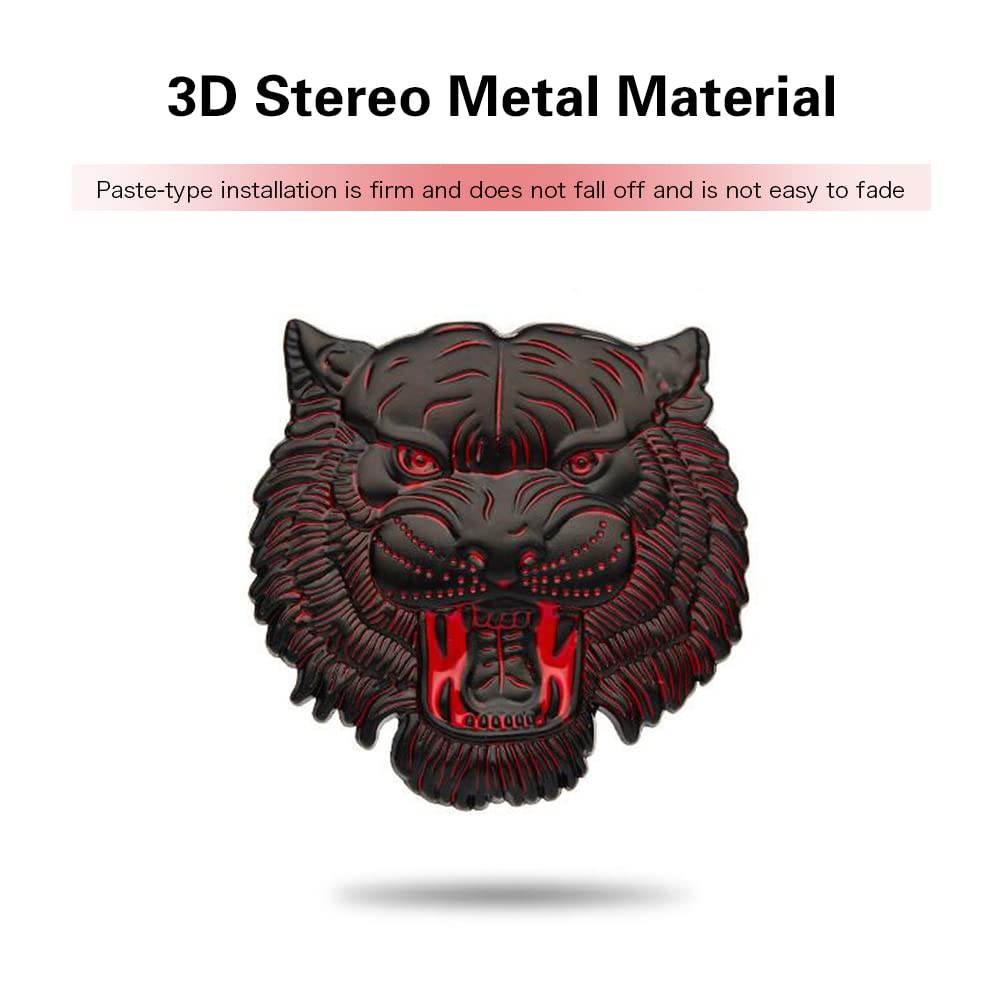 3D Zinc Alloy Tiger Head Car Sticker - Anti-Scratch Metal Decal for Hood, Truck & Motorcycle | Funny Animal Decorative Vinyl Sticker for Cars, SUVs & Vehicles - Perfect for Personalization & Car Enthusiasts