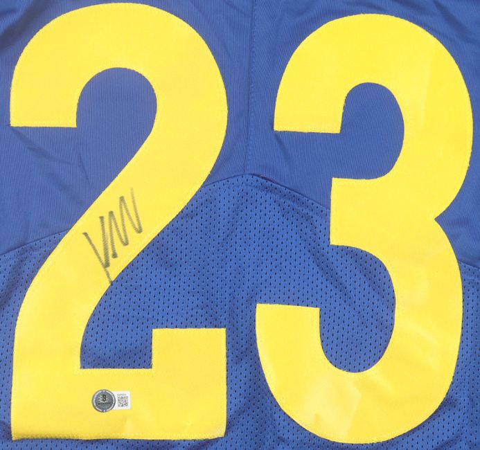 Kyren Williams Los Angeles Rams Signed Blue Pro Cut Football Jersey - Authentic NFL Memorabilia for Collectors & Fans - Perfect for Display, Gifting, and Game Day