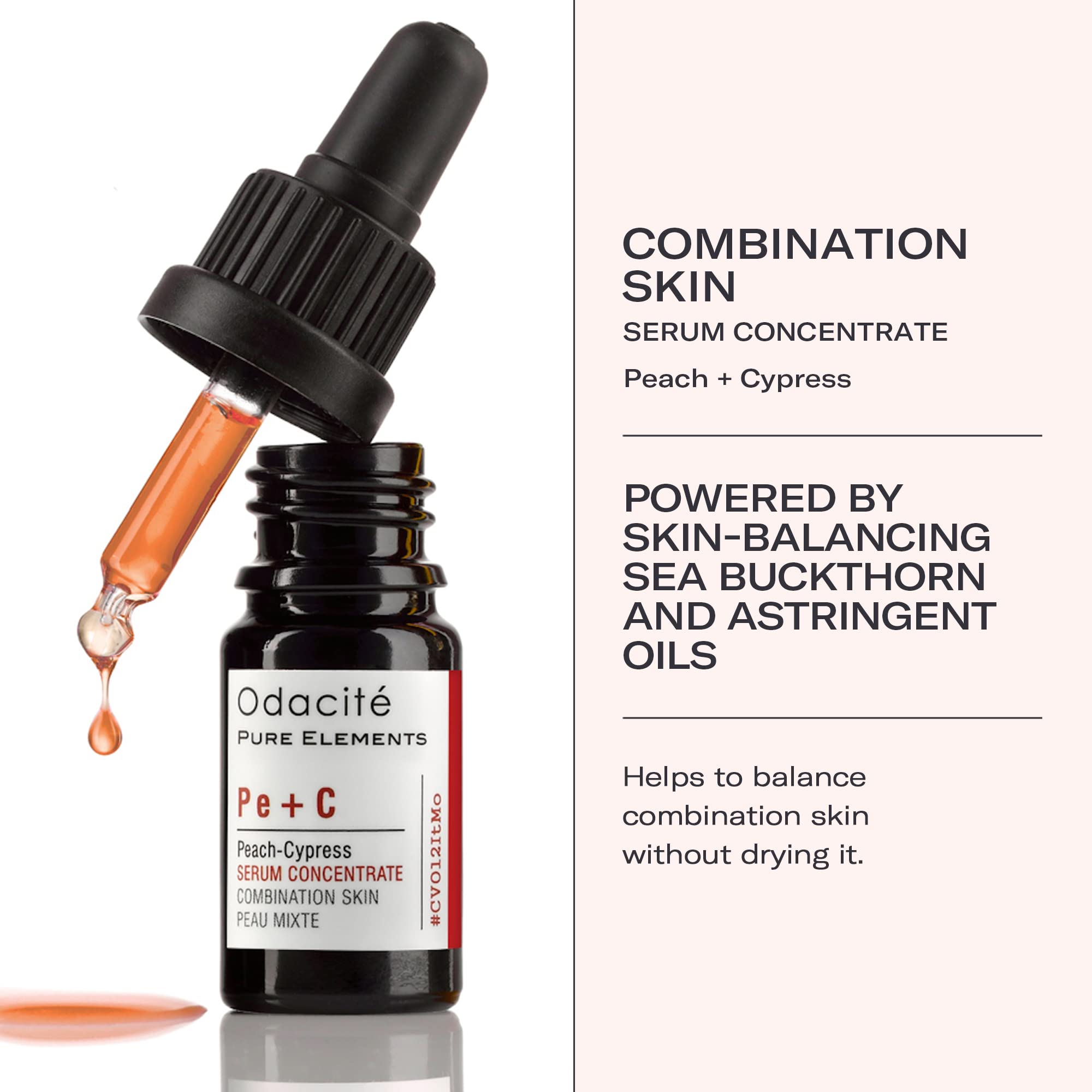 Odacité Acne Serum Concentrate for Face - Pore Cleanser Facial Oil with Peach & Cypress for Combination Skin | Purifying Anti-Aging Serum for Balanced Complexion | 0.17 fl oz | Perfect for Daily Skincare Routine & Breakout Control
