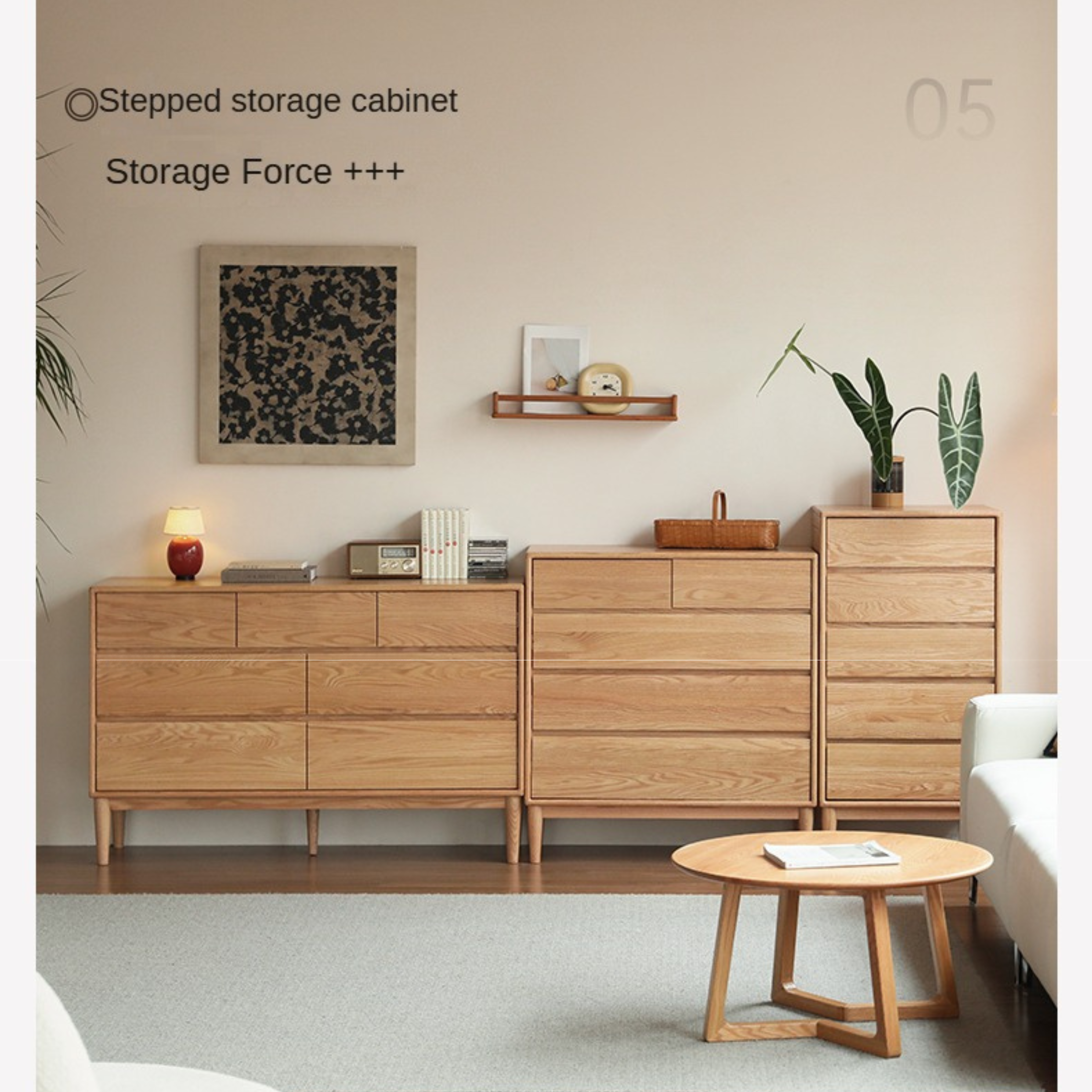 Oak Solid Wood Small Chest of Drawers - 3 Drawer Storage Organizer for Bedroom, Nursery, or Office | Compact Dresser for Clothes, Toys & Home Organization