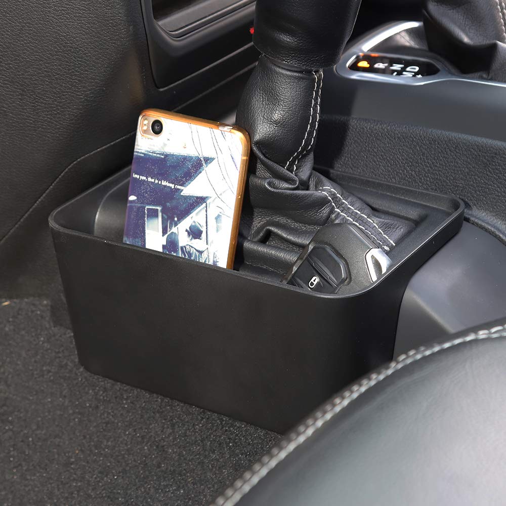 Savadicar JL GearTray - Auto Transmission Shifter Side Storage Organizer for 2018-2022 Jeep Wrangler JL/JLU & Gladiator JT - Black Interior Accessories - Perfect for Storing Phones, Keys & Small Items While Off-Roading or Daily Driving