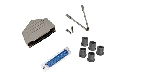 Premium DB25 Male Solder Kit with Full Profile Metal Hood - High Quality D-Sub Connector for Industrial Equipment & Computer Networking (Perfect for RS232 Serial Port Connections)