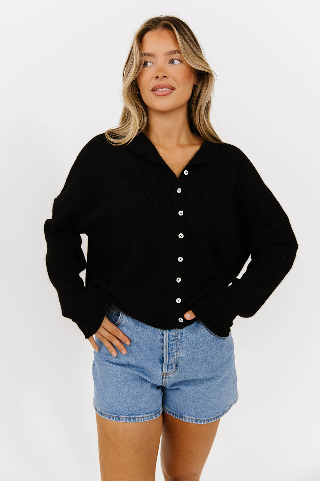 Black Piper Cardigan for Women - Soft & Cozy Knit Sweater for Fall & Winter | Perfect for Office, Casual Outfits & Layering