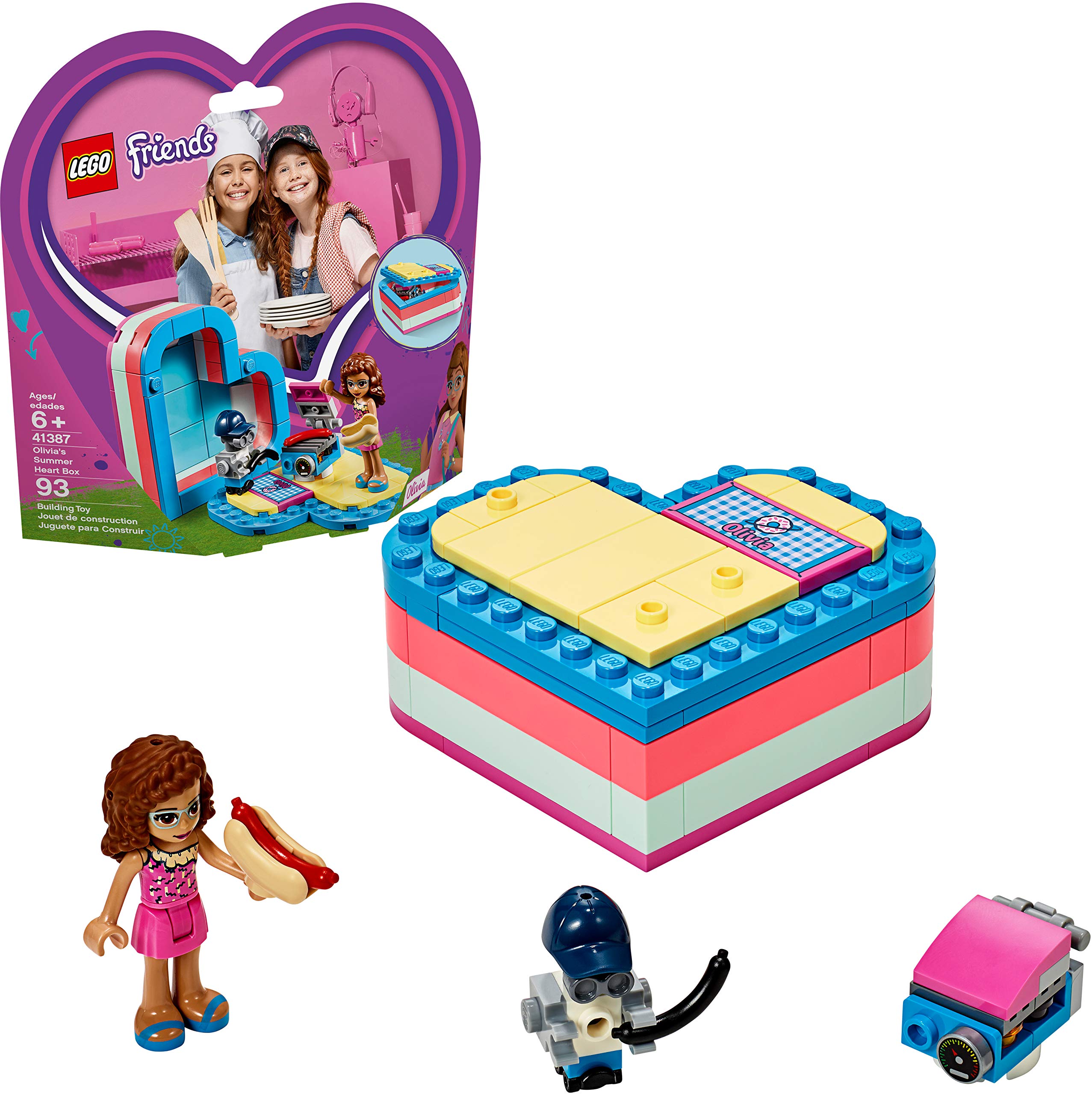 LEGO Friends Olivia’s Summer Heart Box 41387 Building Kit - 93 Piece Creative Construction Toy for Kids Ages 6+ | Perfect for Birthday Gifts, Summer Activities & STEM Learning