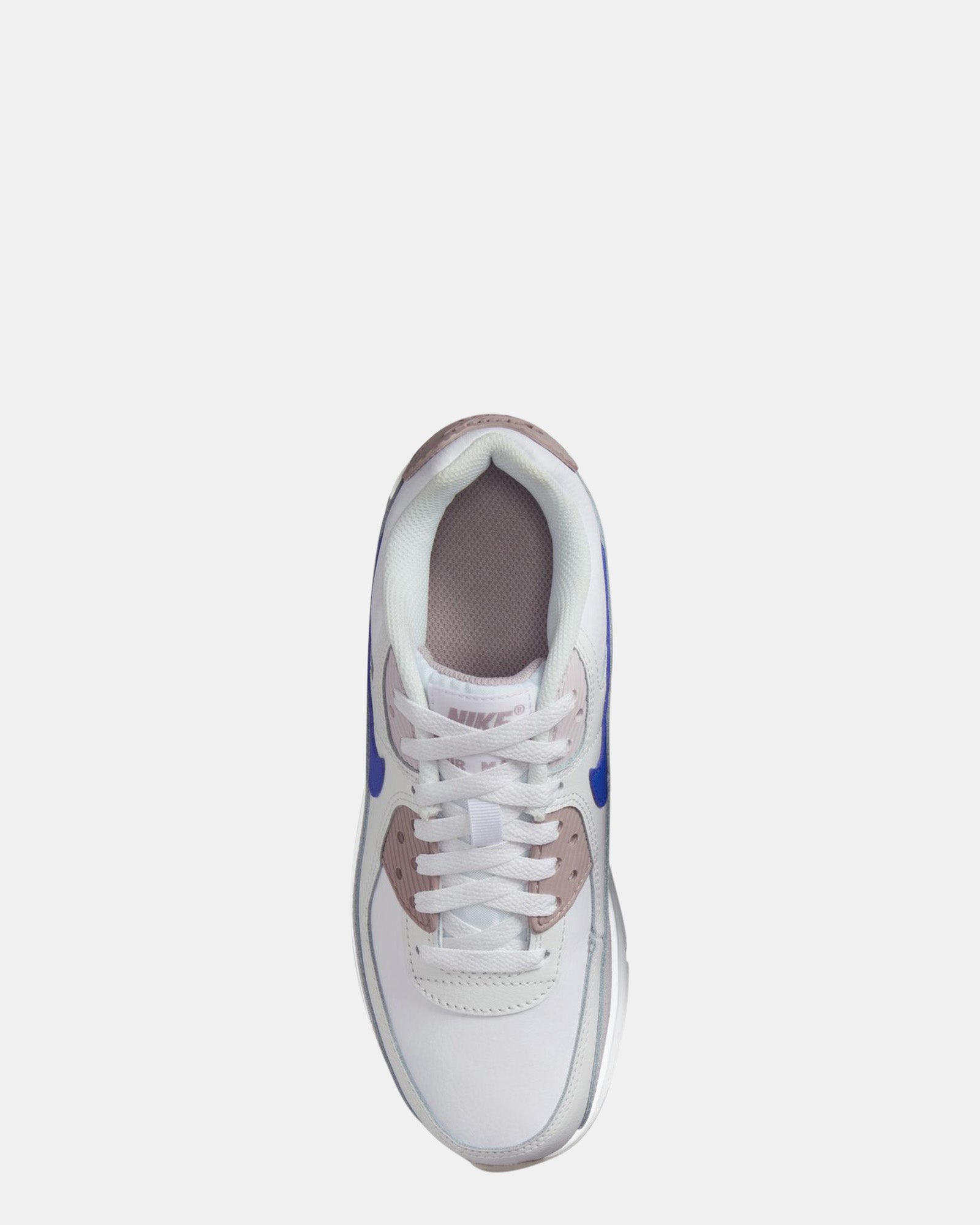 Nike Air Max 90 Kids' Sneakers - White/Racer Blue/College Grey | Comfortable Running Shoes for Boys & Girls | Perfect for School, Sports & Everyday Wear