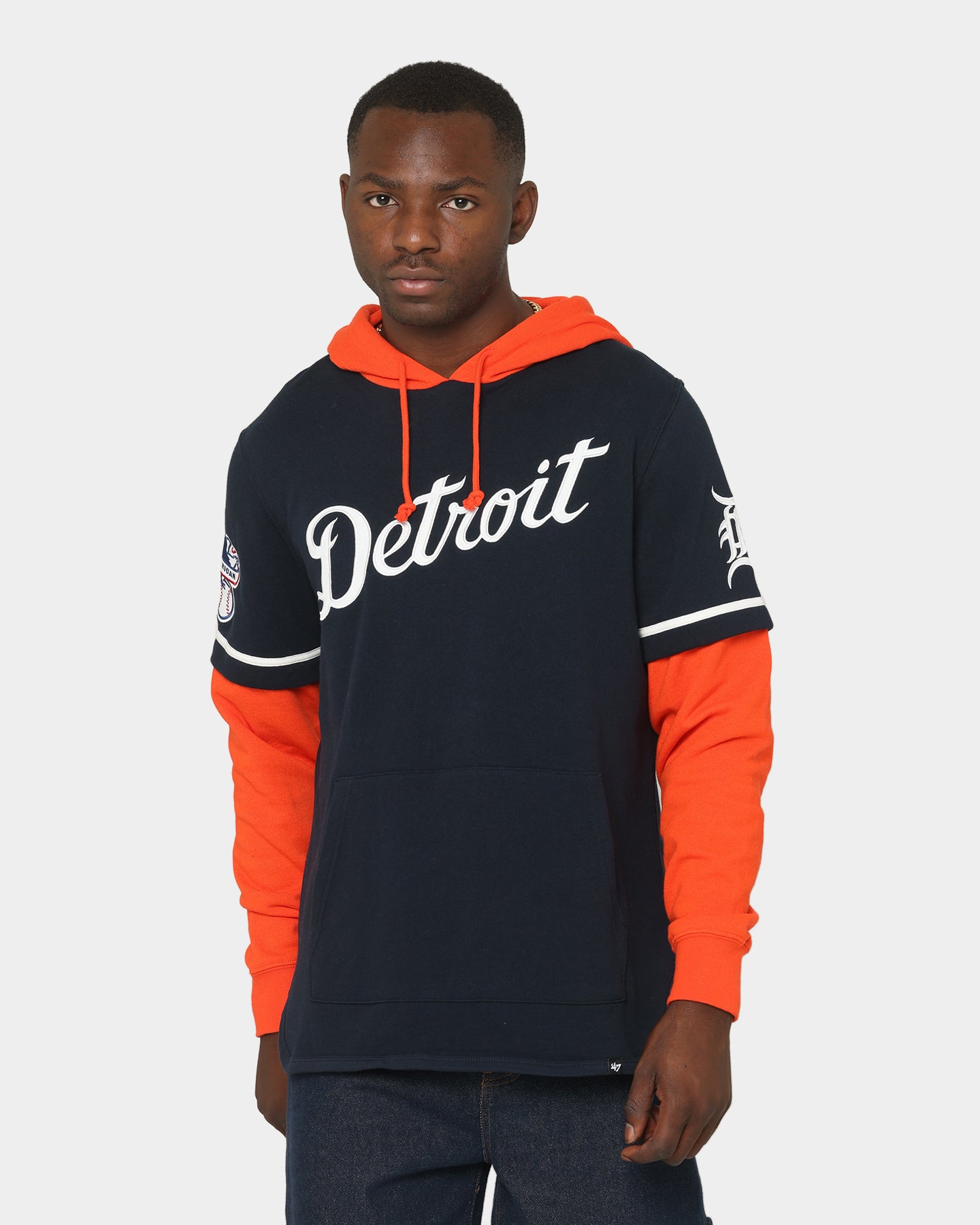 47 Brand Detroit Tigers Shortstop Hoodie - Navy Blue Pullover for Men & Women | Cozy Fall & Winter Wear for Baseball Fans & Casual Outfits