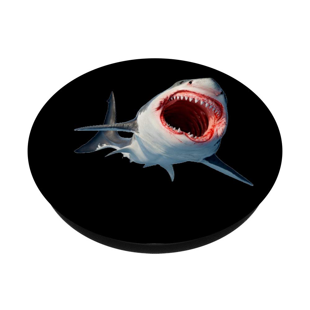 Great White Shark Teeth PopSockets - Marine Predator Phone Grip & Stand for iPhone, Samsung, Tablets - Perfect for Beach, Pool & Outdoor Adventures