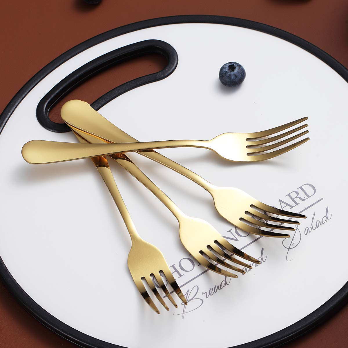 Premium 4-Piece Gold Plated Dinner Forks Set - Berglander 7.9