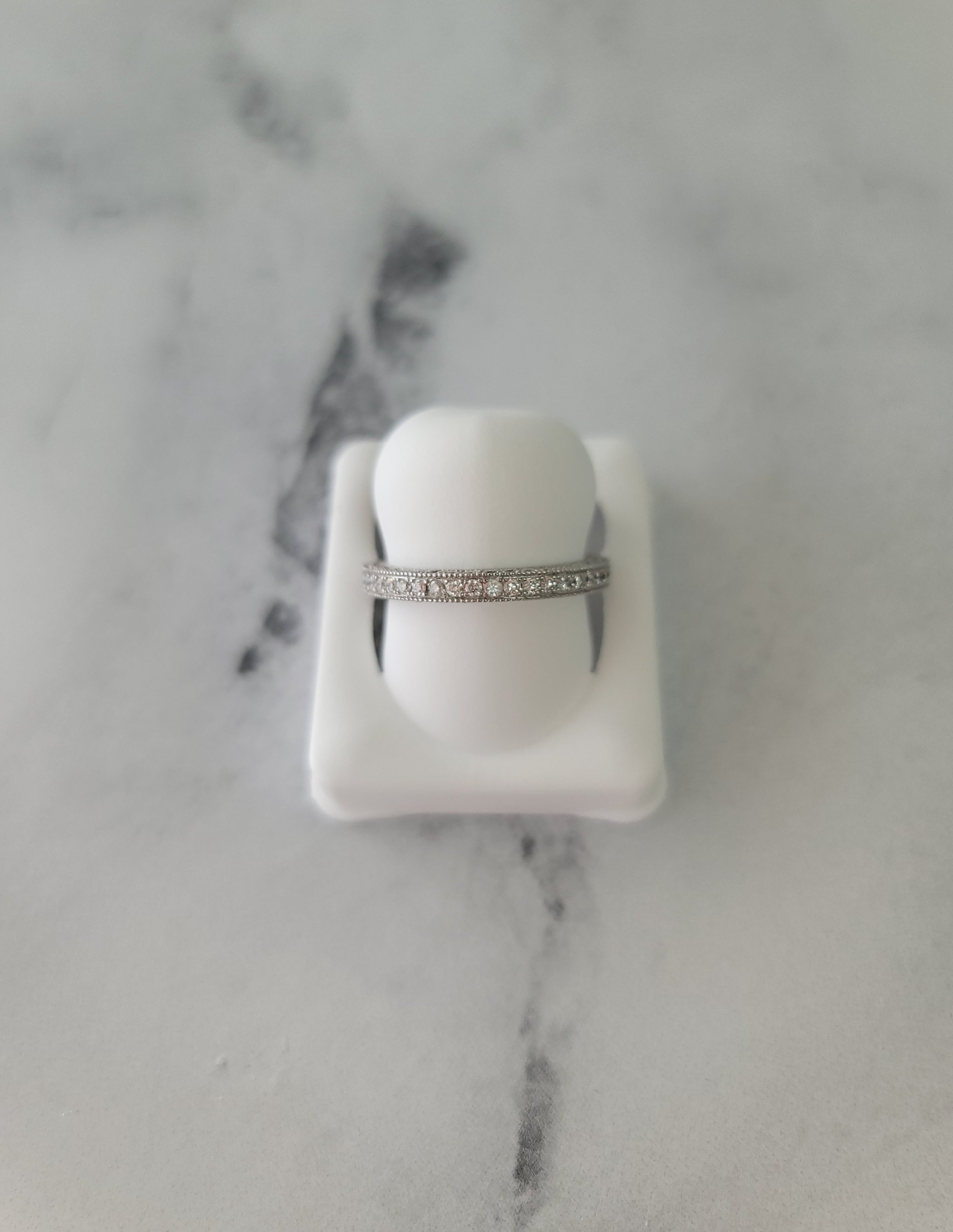 1 Carat Diamond Pave Wedding Band in 18k White Gold - Elegant Bead Set Bridal Ring for Women, Perfect for Engagement, Anniversary & Special Occasions