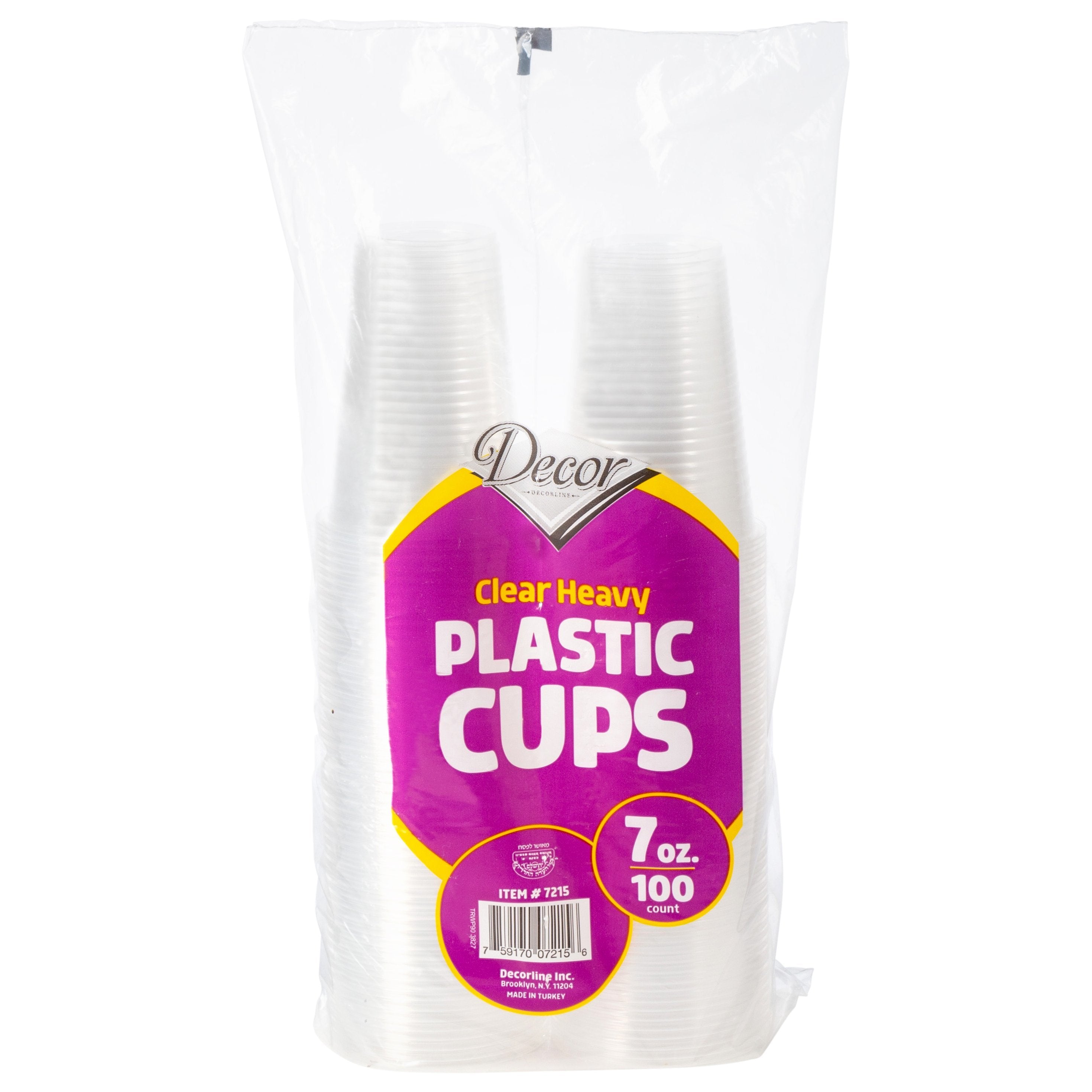 7 oz Clear Plastic Disposable Cups - Bulk Pack of 100, BPA-Free Party Cups for Cold Drinks, Smoothies, and Cocktails - Perfect for Parties, Picnics, and Outdoor Events