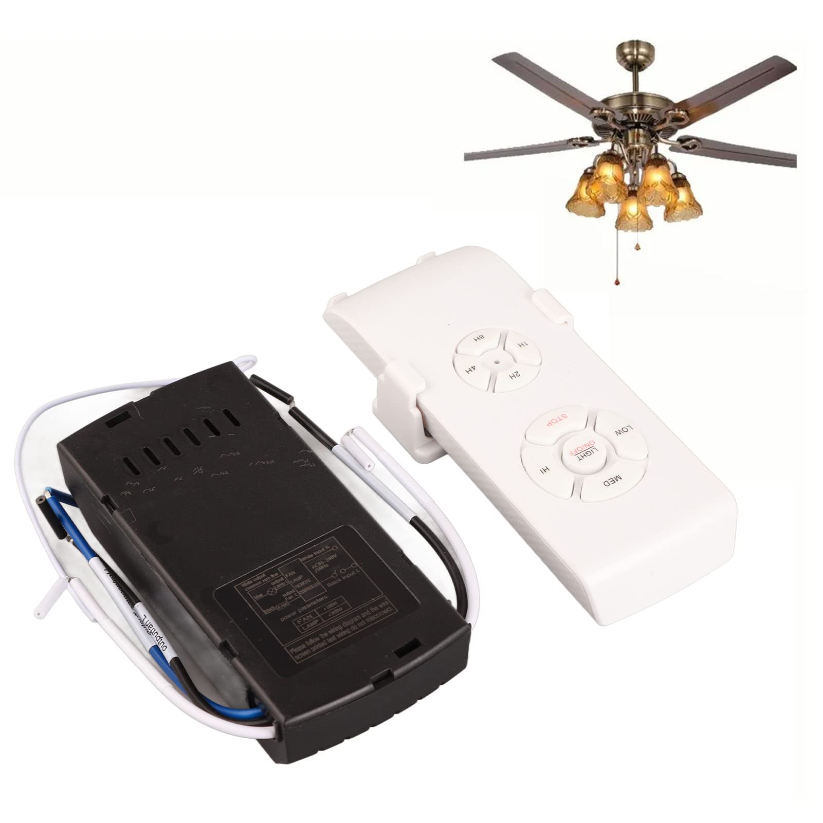 Universal Wireless Ceiling Fan Remote Control Kit with Light Switch - English Version for Home, Bedroom & Living Room Ceiling Fans - Easy Installation & Convenient Operation