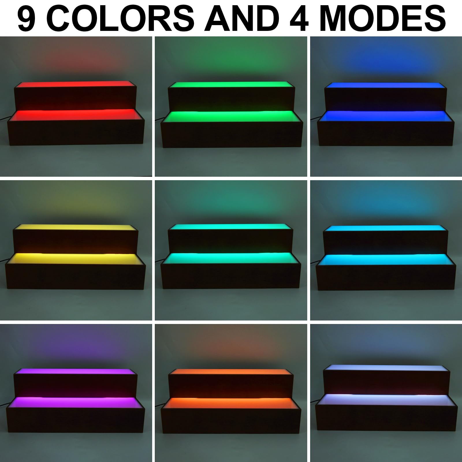 2-Tier LED Liquor Bottle Display Shelf - 16 Inch USB-Powered for Whiskey, Wine & Coffee Bottles - Holds 10 Bottles - Perfect for Bars, Restaurants & Home Decor