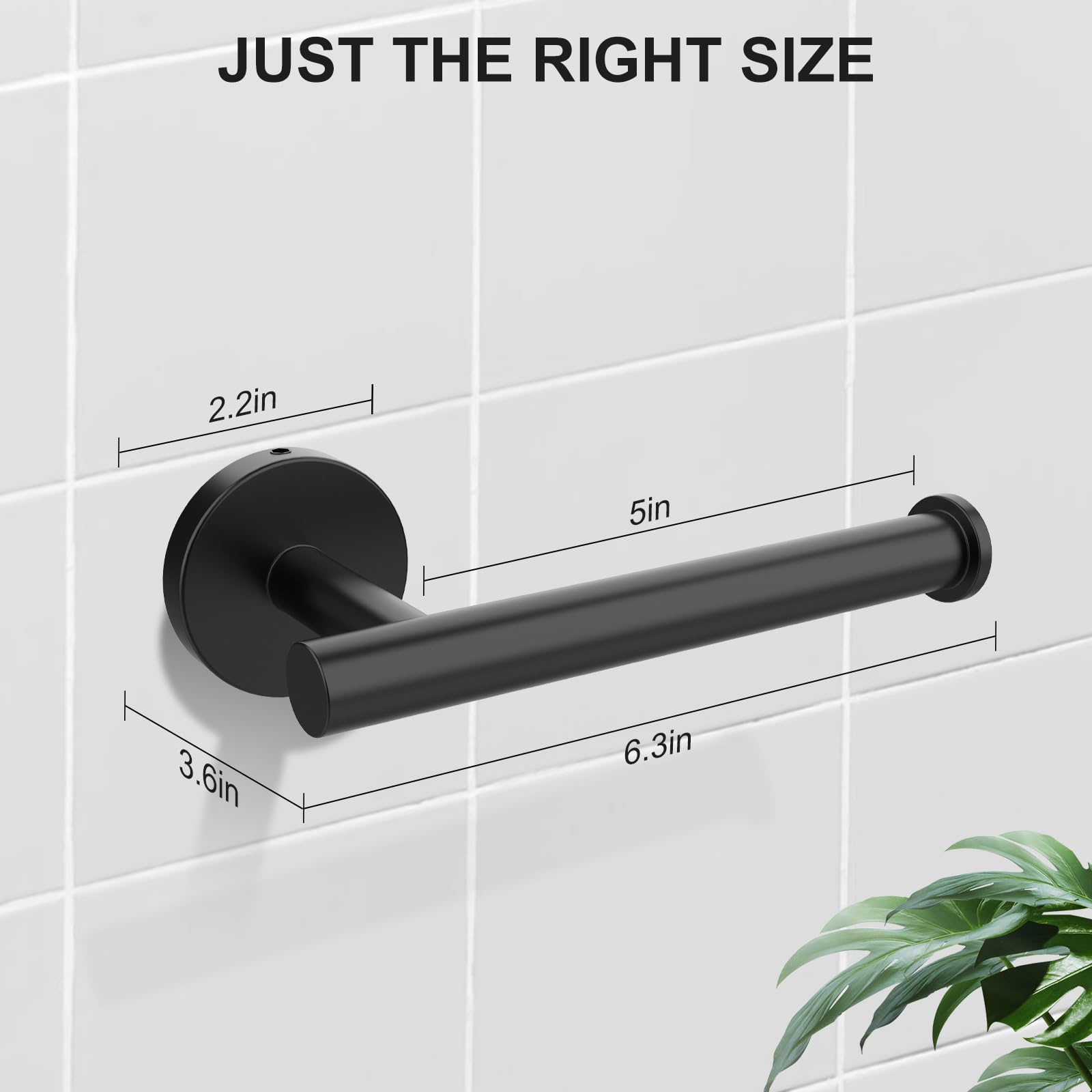 SetSail Matte Black 304 Stainless Steel Wall Mount Toilet Paper Holder - Bathroom Tissue Roll Holder with Drill Hole Installation - Durable Bathroom Hardware Accessory for Home, Office & RV Use