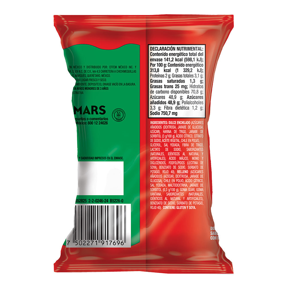 Lucas Sandia Chunks 45g | 12 Count Box | Mexican Candy | Sweet & Sour Tamarind Treat | Perfect for Parties, Snacking & Gifts