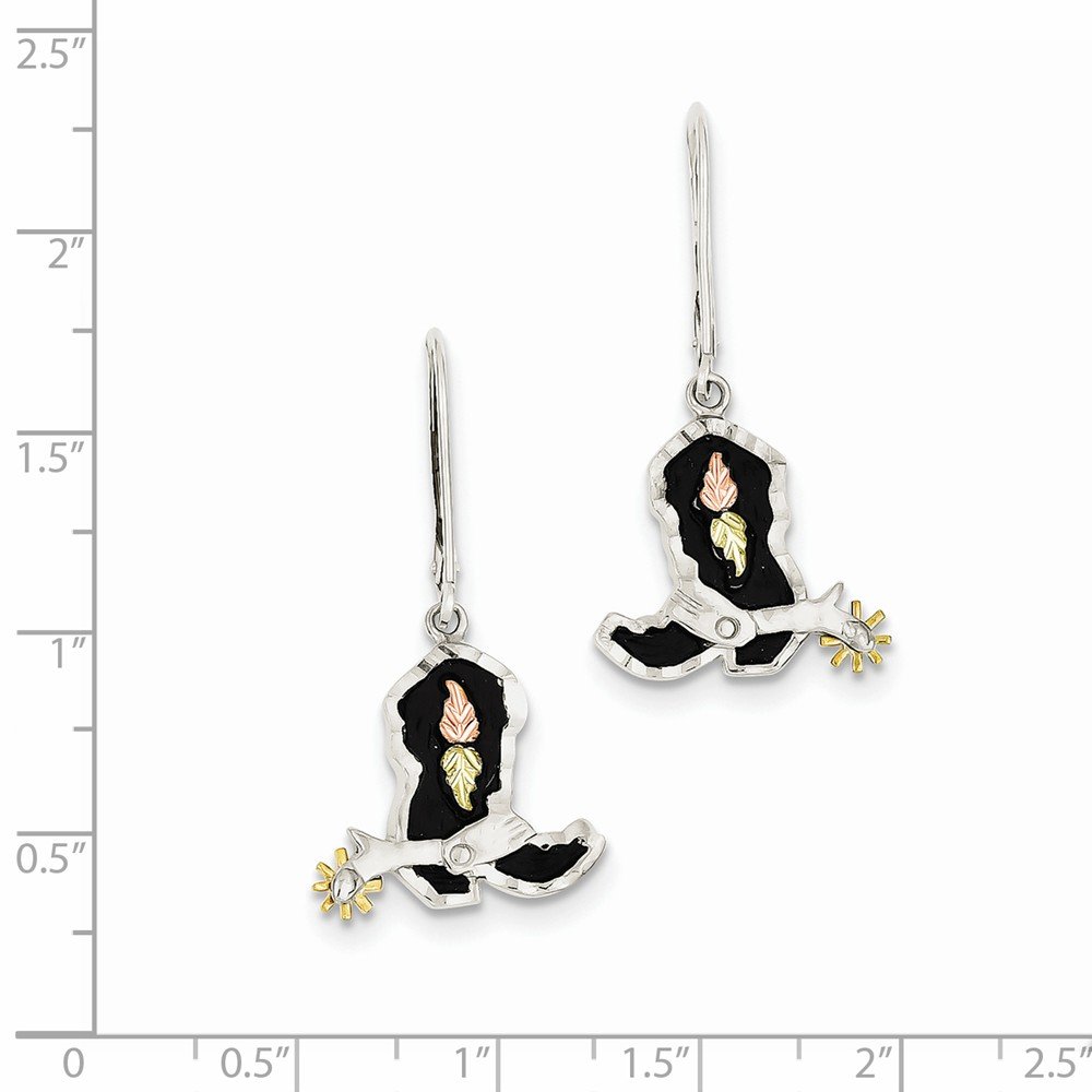 Vintage Sterling Silver & 12K Gold Antiqued Cowboy Boot Earrings with 10K Spur Charms - Perfect for Western Fashion, Country Concerts & Cowgirl Style Accessories