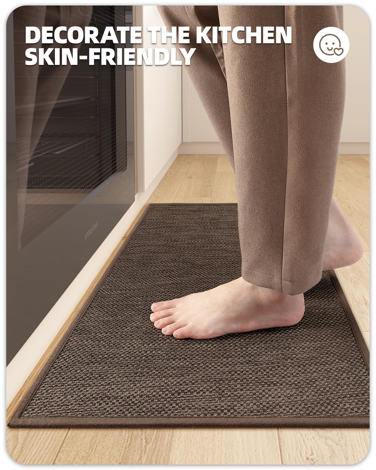 Non-Slip Washable Kitchen Rugs - Absorbent Woven Runner Mat 17