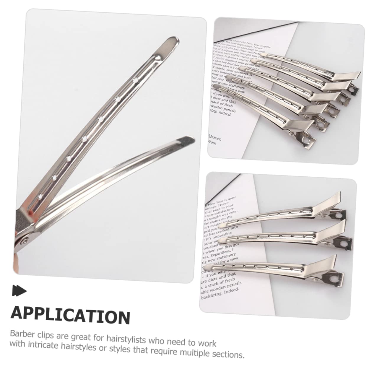 Professional 12pcs Round Hair Sectioning Clips for Styling - Salon & Barber Hairdressing Supplies by MERRYHAPY | Perfect for Hair Coloring, Cutting & Styling at Home or Salon