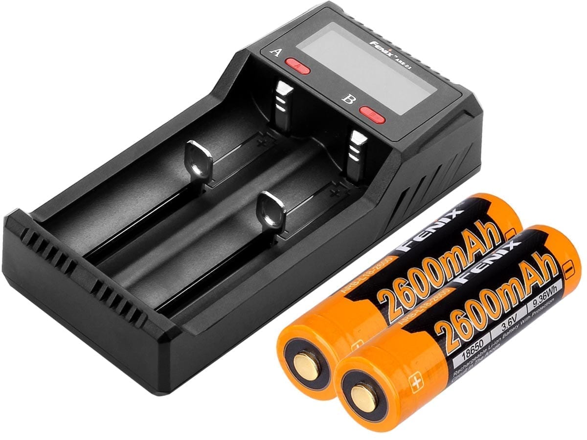 ARE D2 Charger with 2600mAh Rechargeable Battery Bundle - Fast Charging for Cameras, Flashlights & Electronics - Perfect for Travel, Emergency Kits & Outdoor Adventures