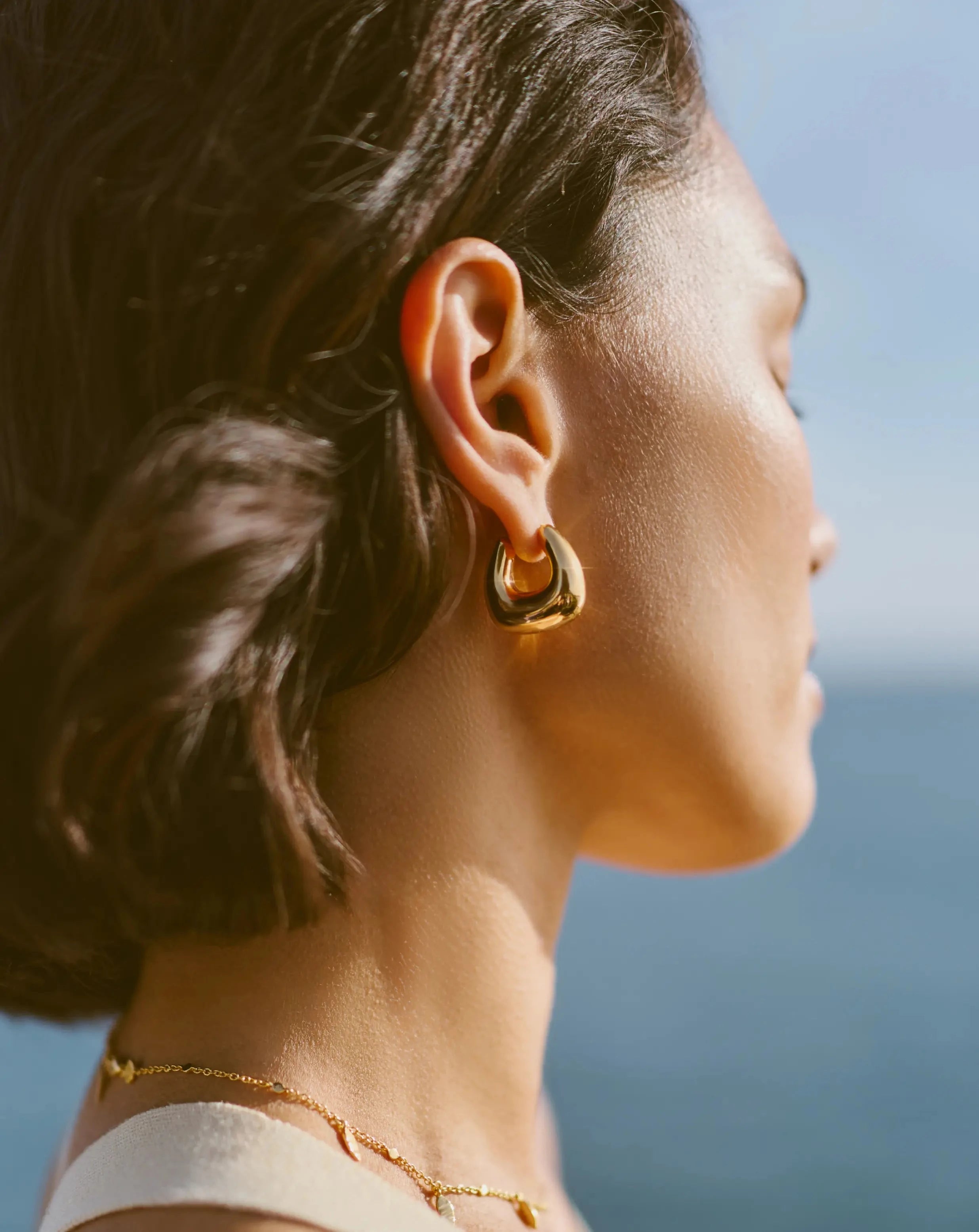 Stylish Sculptural Chubby Small Hoop Earrings | 18k Gold Plated | Perfect for Everyday Wear & Special Occasions