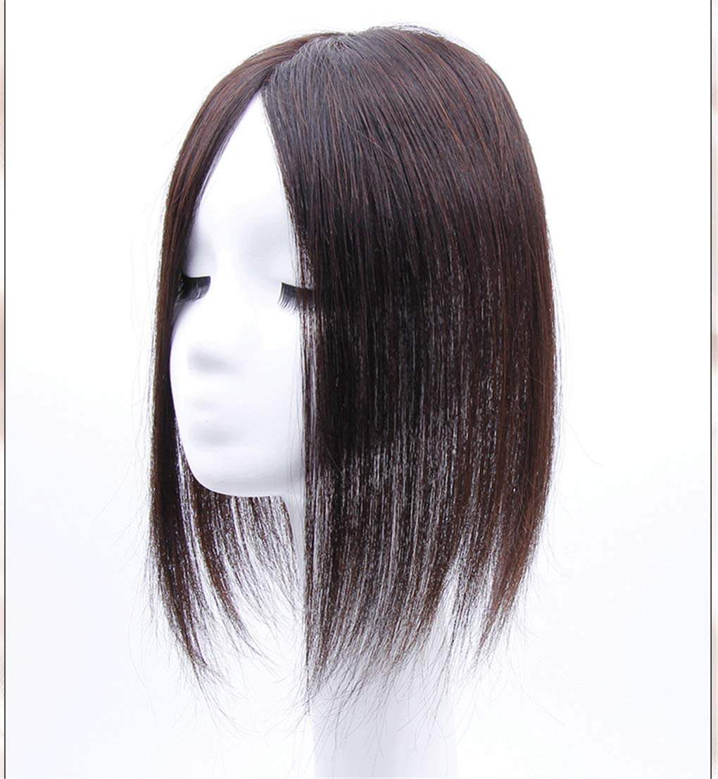 Clip-In Human Hair Toppers with Double Layer Silk Base - 16
