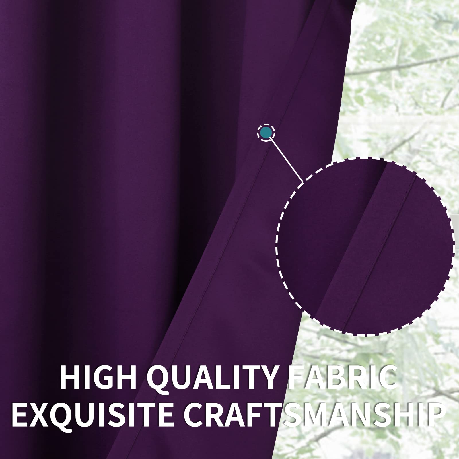 BGment Extra Wide 96 Inch Room Divider Curtain - Blackout & Noise Reducing for Living Room, Bedroom & Patio Sliding Doors | Darkening Privacy Curtain in Purple (1 Panel, 120