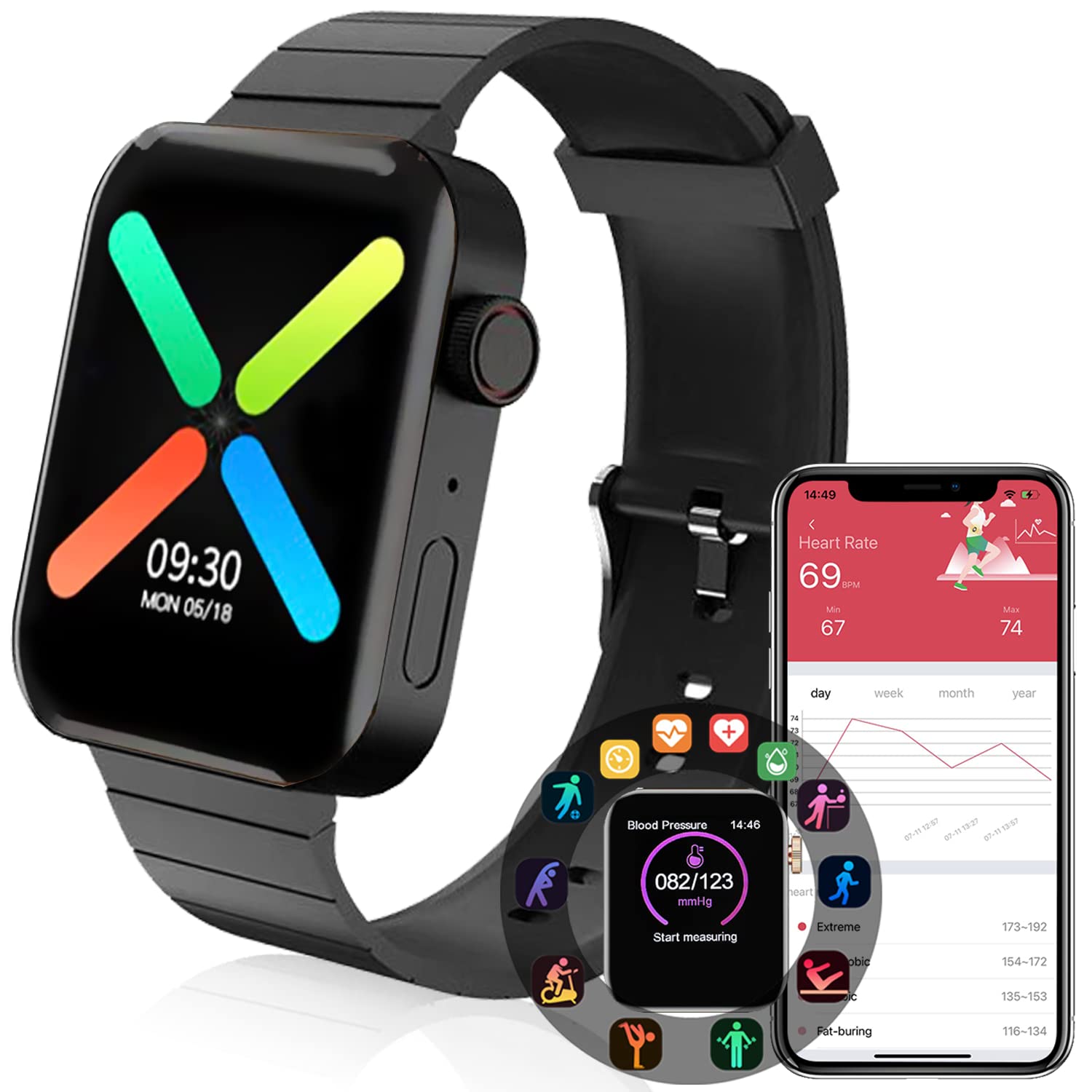 SIMDOG Smart Watch for Android & iOS - 1.54