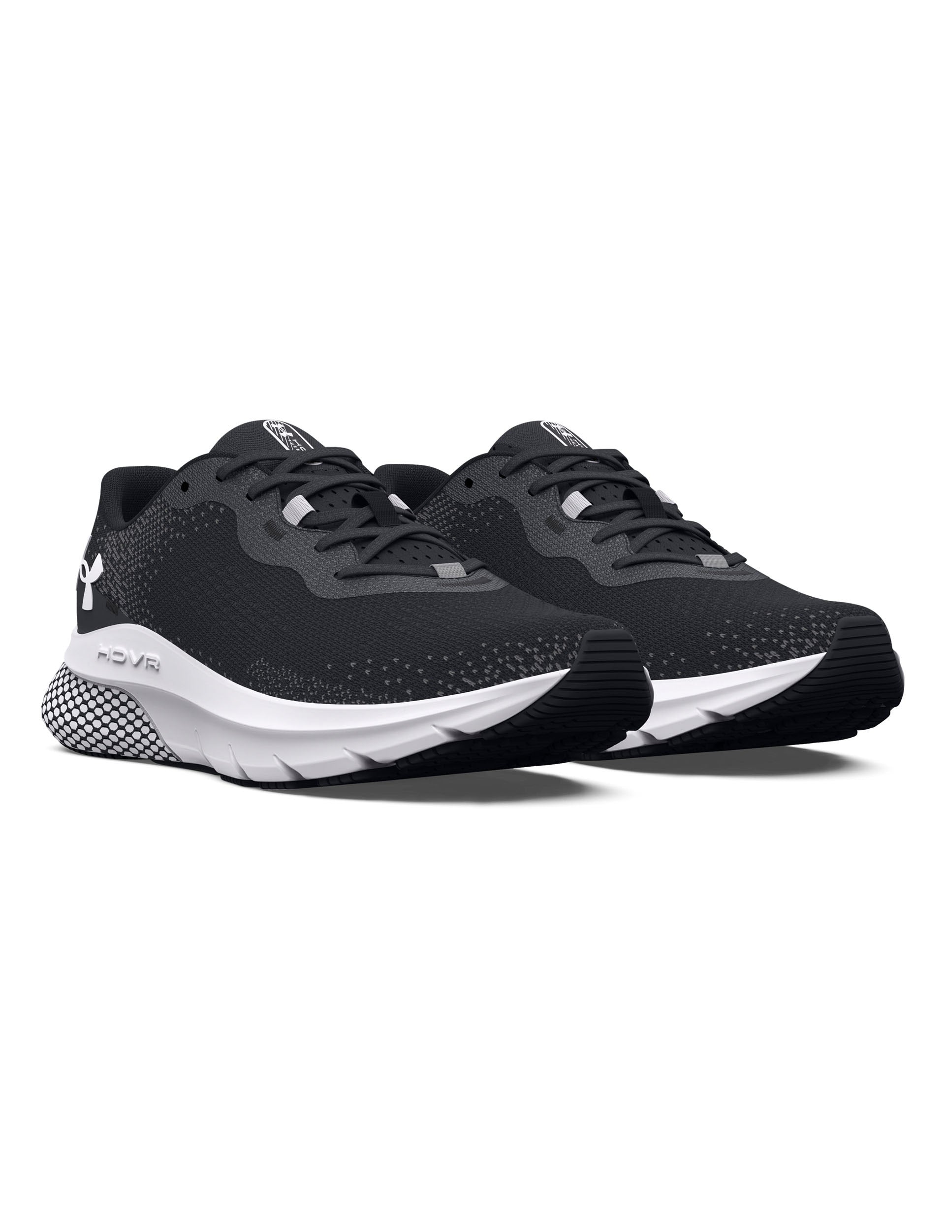 UA HOVR Turbulence 2 Running Shoes for Men - Lightweight Cushioned Training Shoes in Black/Jet Gray/White - Perfect for Jogging, Gym Workouts & Daily Wear