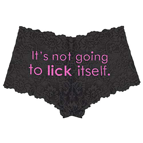 Lace Boyshorts - Black (Pink Sparkle - Lick Itself)