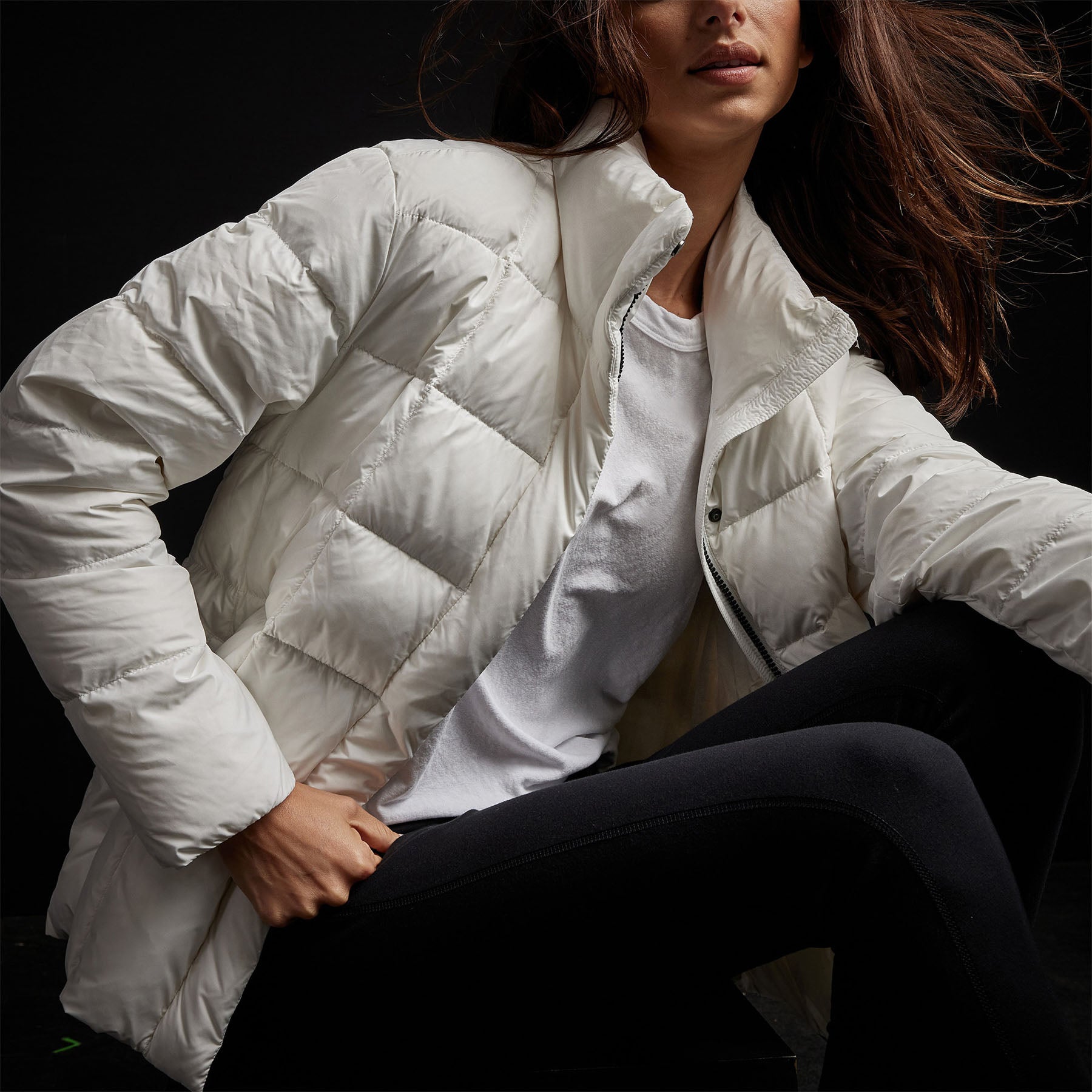 YOSEMITE Quilted Down Jacket for Women - Lightweight Winter Coat with Zip Front, Warm Puffer Jacket, Cloud White - Perfect for Outdoor Activities, Hiking & Casual Wear