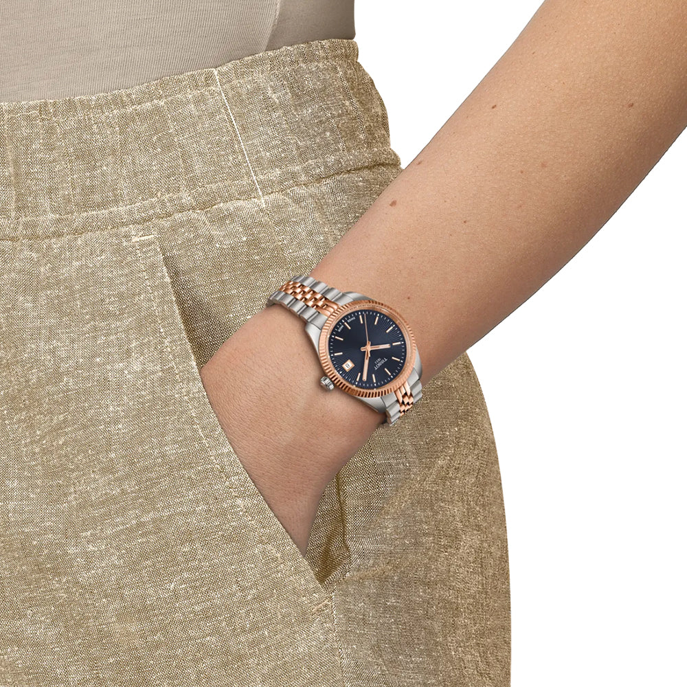 Ballade Quartz 34mm Blue Dial Two-Tone Stainless Steel Bracelet Watch - Perfect for Business, Casual & Formal Occasions