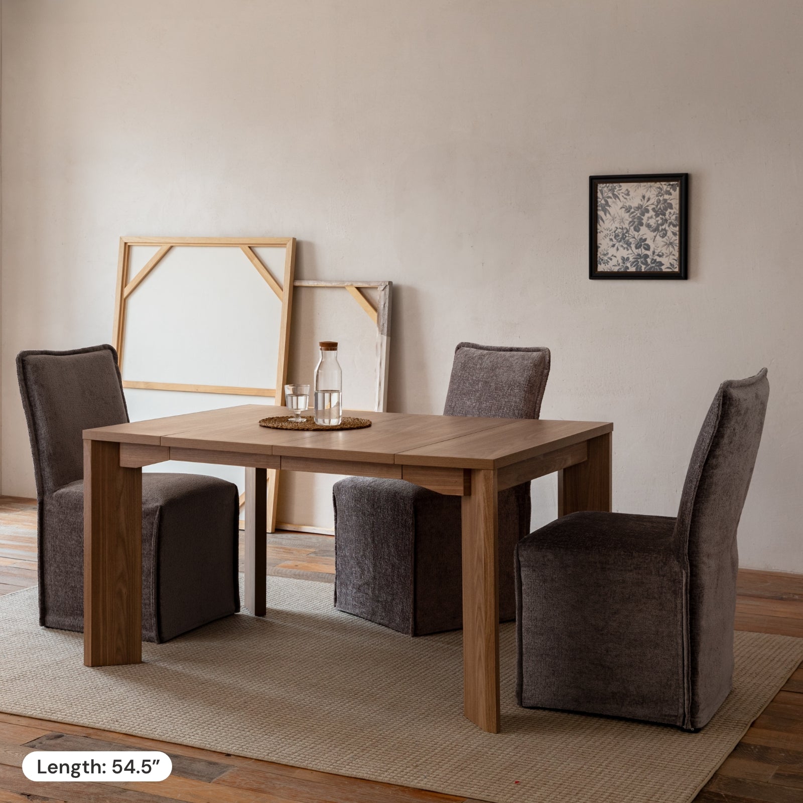 Extendable Flex Dining Table - Solid Walnut Wood Expandable Table for Small Spaces | Perfect for Apartments, Kitchens & Dining Rooms