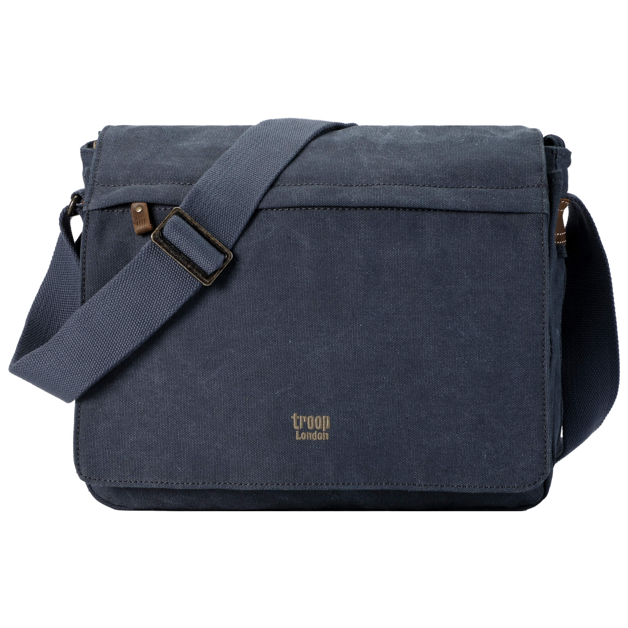 TRP0240 Troop London Classic Canvas Laptop Messenger Bag 16.5 Inch - Stylish Work & College Commuter Bag for Men & Women