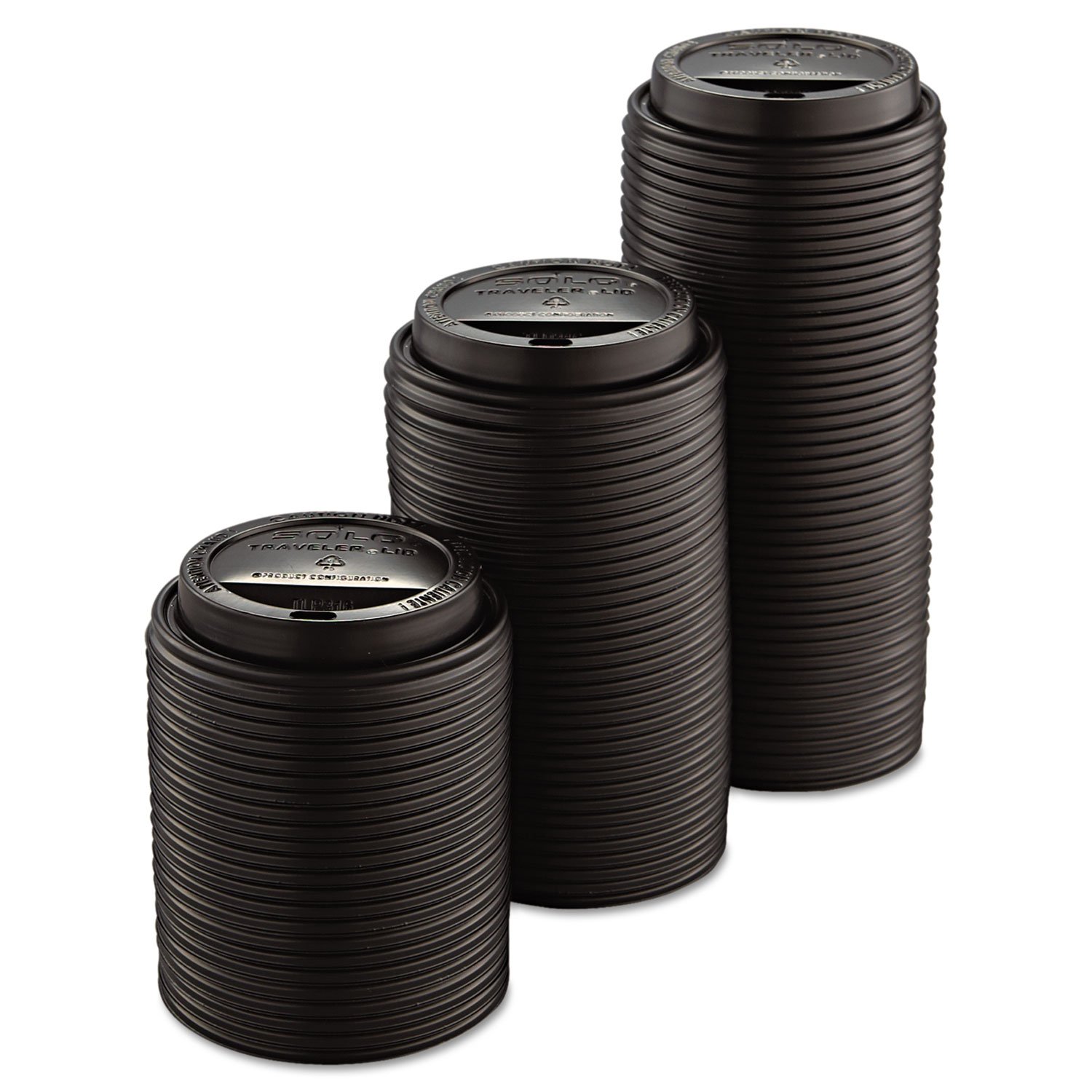 Solo TLB316-0004 Black Plastic Travel Cup Lids - 1000 Count Case for 12oz/16oz Solo Paper Hot Cups | Perfect for Coffee Shops, Offices & Takeout Services