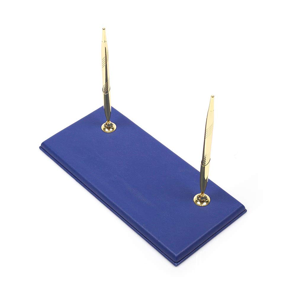 Premium Bonded Leather Desk Organizer Set - 10-Piece Office Desk Accessories with Single Document Tray - Elegant Blue Desk Supplies for Home & Office Organization - Perfect for Files, Stationery, and Workspace Decluttering