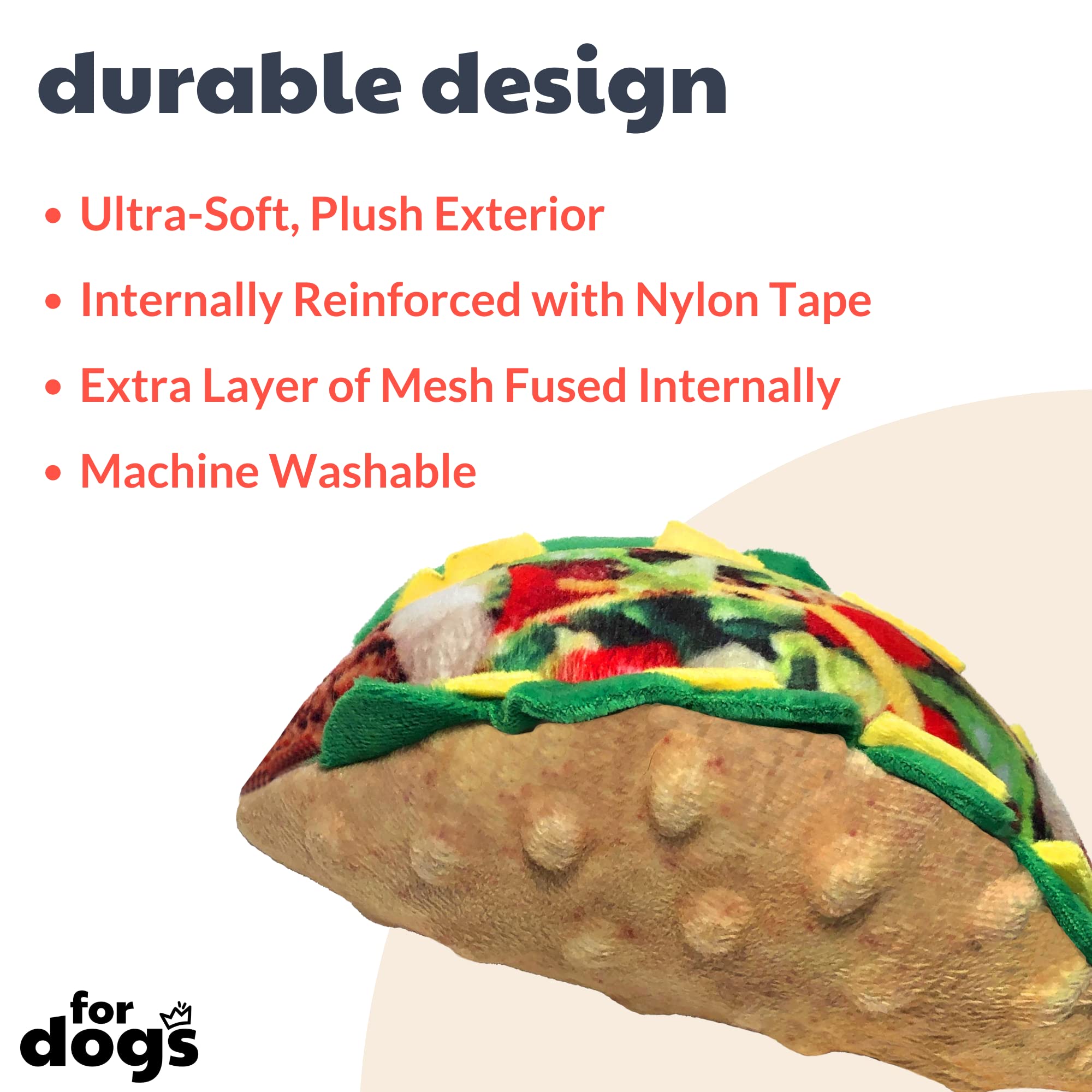 Funny Squeaky Taco Tuesday Dog Toy for Small Dogs - Durable & Safe Chew Toy with Squeaker - Perfect Gift for Pet Lovers - Great for Playtime, Training & Cuddles