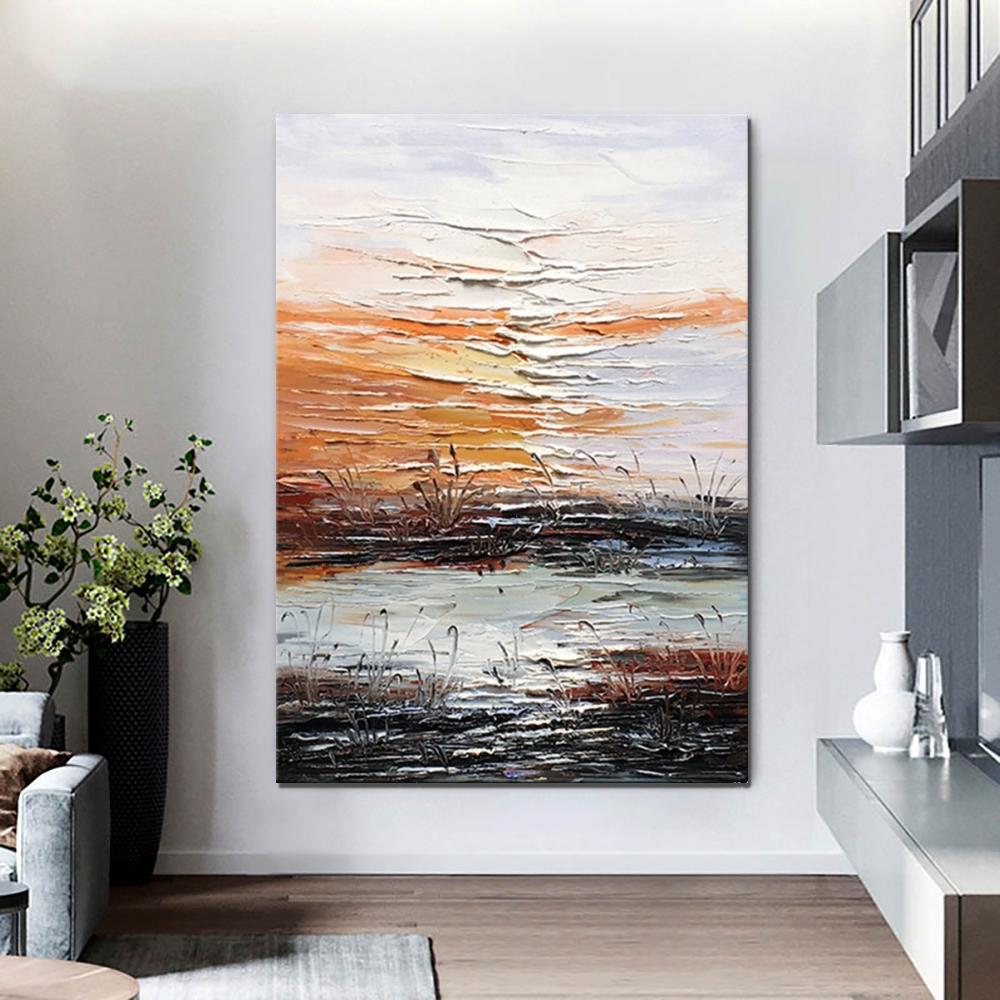 Abstract Canvas Painting - Modern Hand Painted Wall Art for Living Room Decor | Large Contemporary Artwork for Home & Office Interior Design