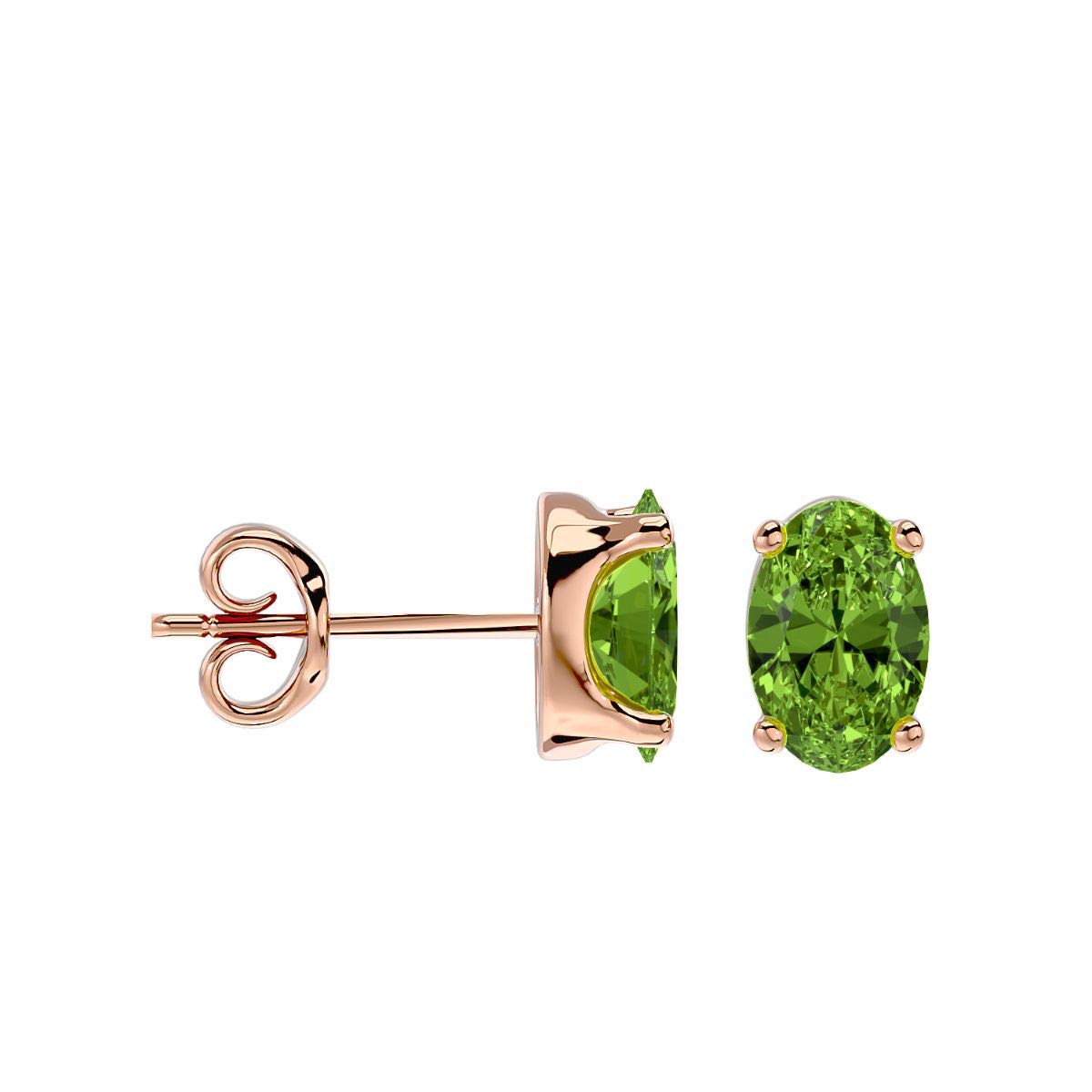 2/3 Carat Oval Gemstone Stud Earrings for Women - 14k Gold Push Back Birthstone Jewelry by VVS Gems | Elegant Gift for Anniversary, Birthday & Special Occasions