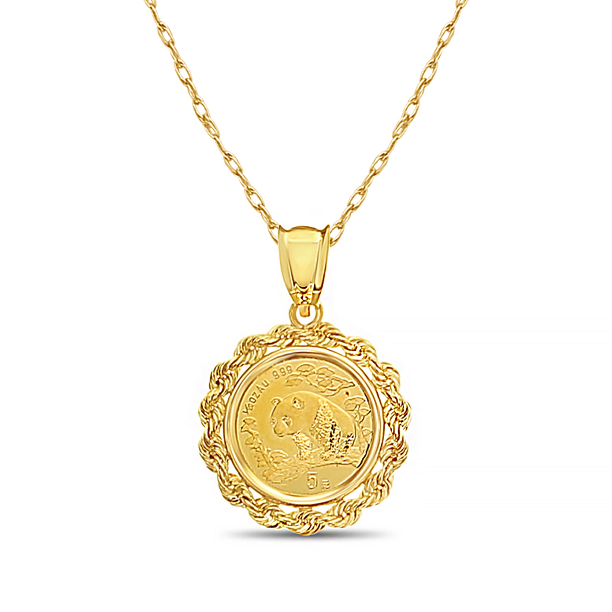 1/20 oz Fine Gold Panda Coin Pendant Necklace - 24K Solid Gold Chinese Panda Jewelry for Women & Men - Perfect for Gifts, Collectors & Fashion Accessories