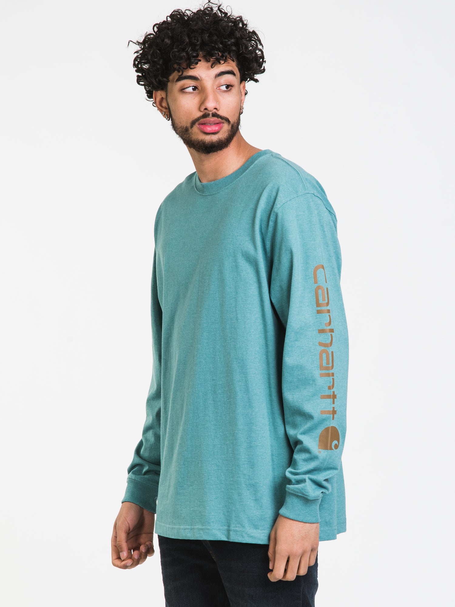 Carhartt Signature Long Sleeve T-Shirt for Men - Durable Workwear & Casual Wear - Perfect for Construction, Outdoor Activities & Everyday Use
