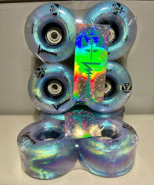 Luminous LED Hybrid Skateboard Wheels 85a - 4 Pack for Indoor & Outdoor Skating, Night Riding, and Longboard Cruising