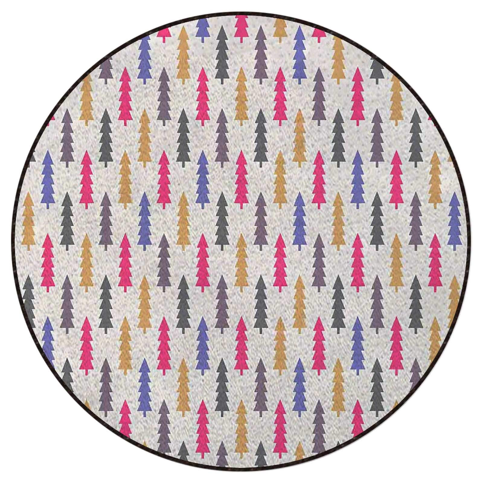 4ft Snowflake Coffee Table Rug - Chair Mat for Hardwood Floors & Office Use