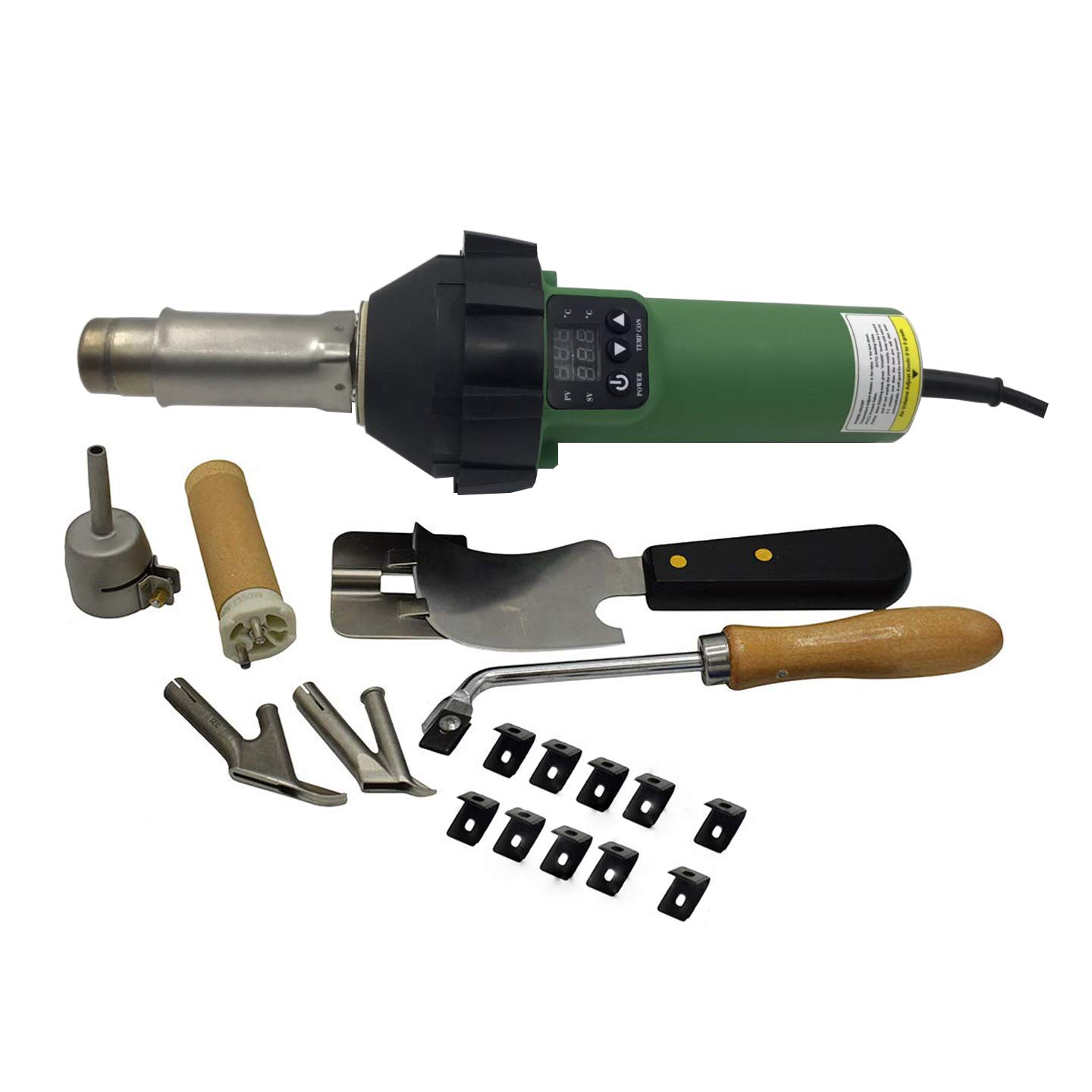 1600W Digital Heat Gun for Plastic Welding, PVC & TPO Roofing - 220V Hot Air Gun with Flooring Kit - Perfect for DIY Repairs, Home Improvement & Professional Roofing Projects