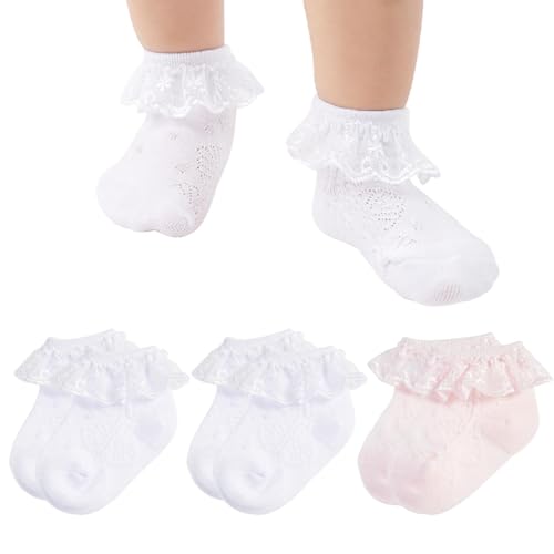 White/White/Pink 3 Pairs