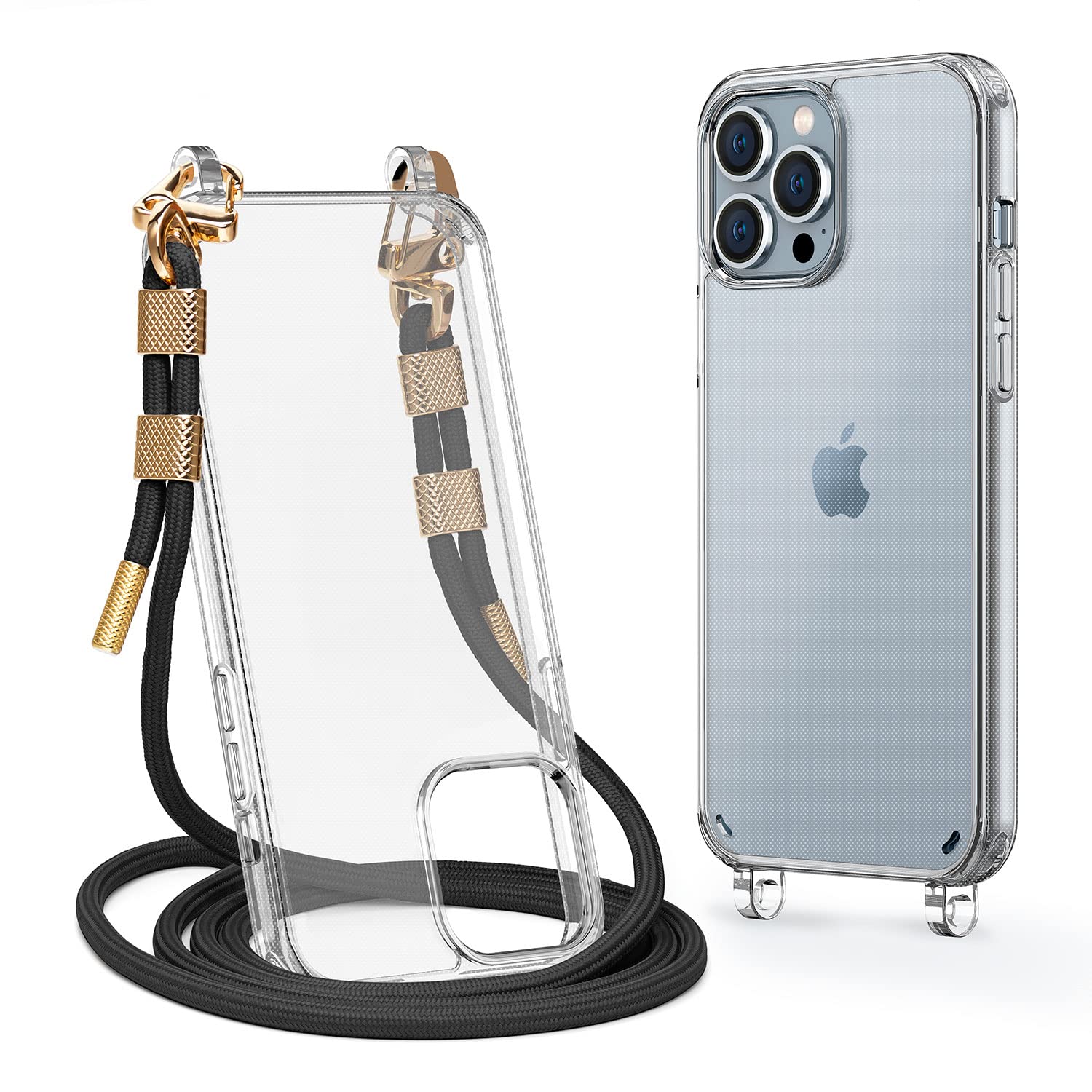 Lawonda Clear Shockproof Phone Case with Adjustable Strap & Lanyard - Compatible with iPhone 14 Pro Plus/XS/XR/X/11/12/13 Pro Max - Perfect for Outdoor Activities, Travel & Daily Protection