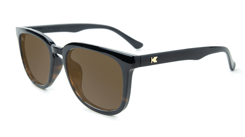 Premium Paso Robles Glossy Black & Tortoise Shell Fade Amber Sunglasses - Stylish UV Protection for Driving, Beach & Outdoor Activities