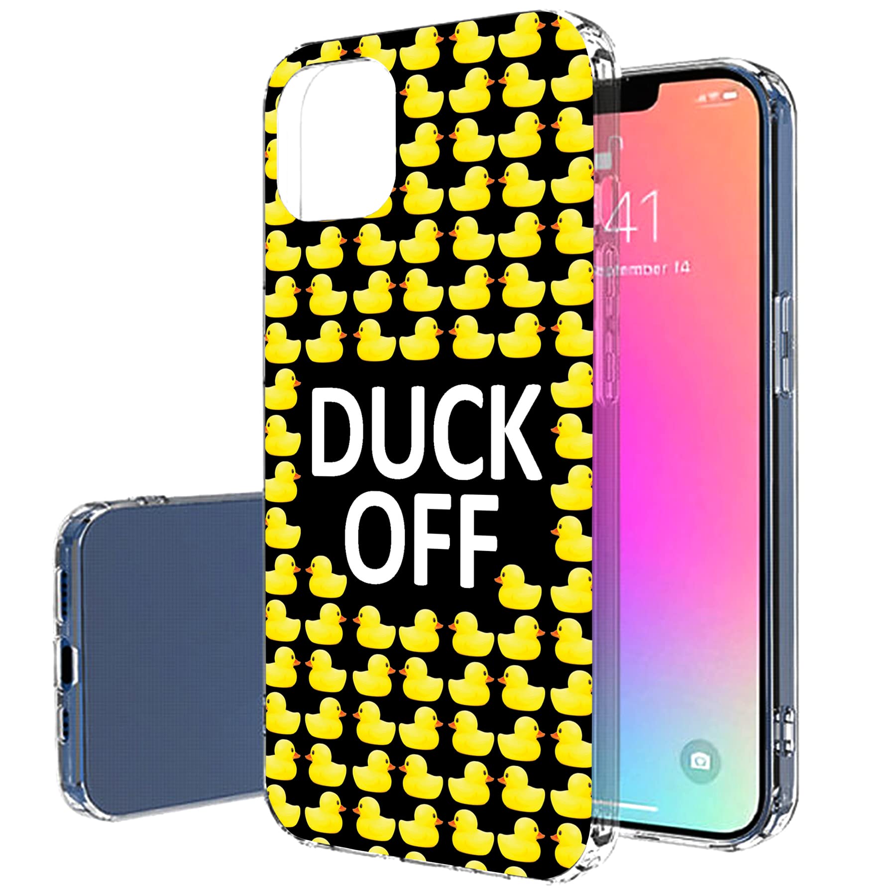 Ultra Slim Thin Gel TPU Case for Apple iPhone 13 Pro Max - Lightweight Flexible Soft Anti-Scratch Protective Cover with Duck Off Print | Made in USA | Perfect for Everyday Use, Travel & Outdoor Activities