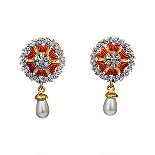 Drop Earrings-MRT 18 A-ORANGE