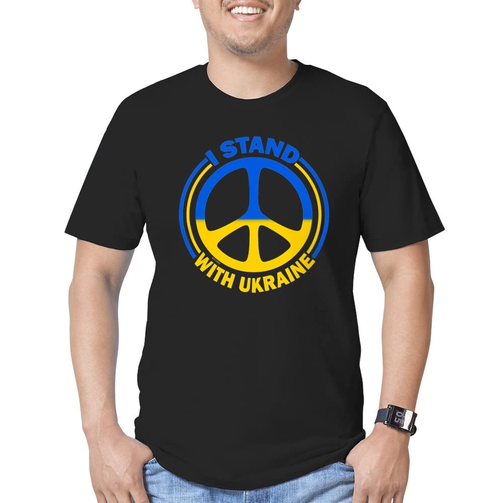 I Stand with Ukraine Peace Support Men's Fitted T-Shirt - Solidarity Tee for Protests, Fundraisers & Awareness Campaigns