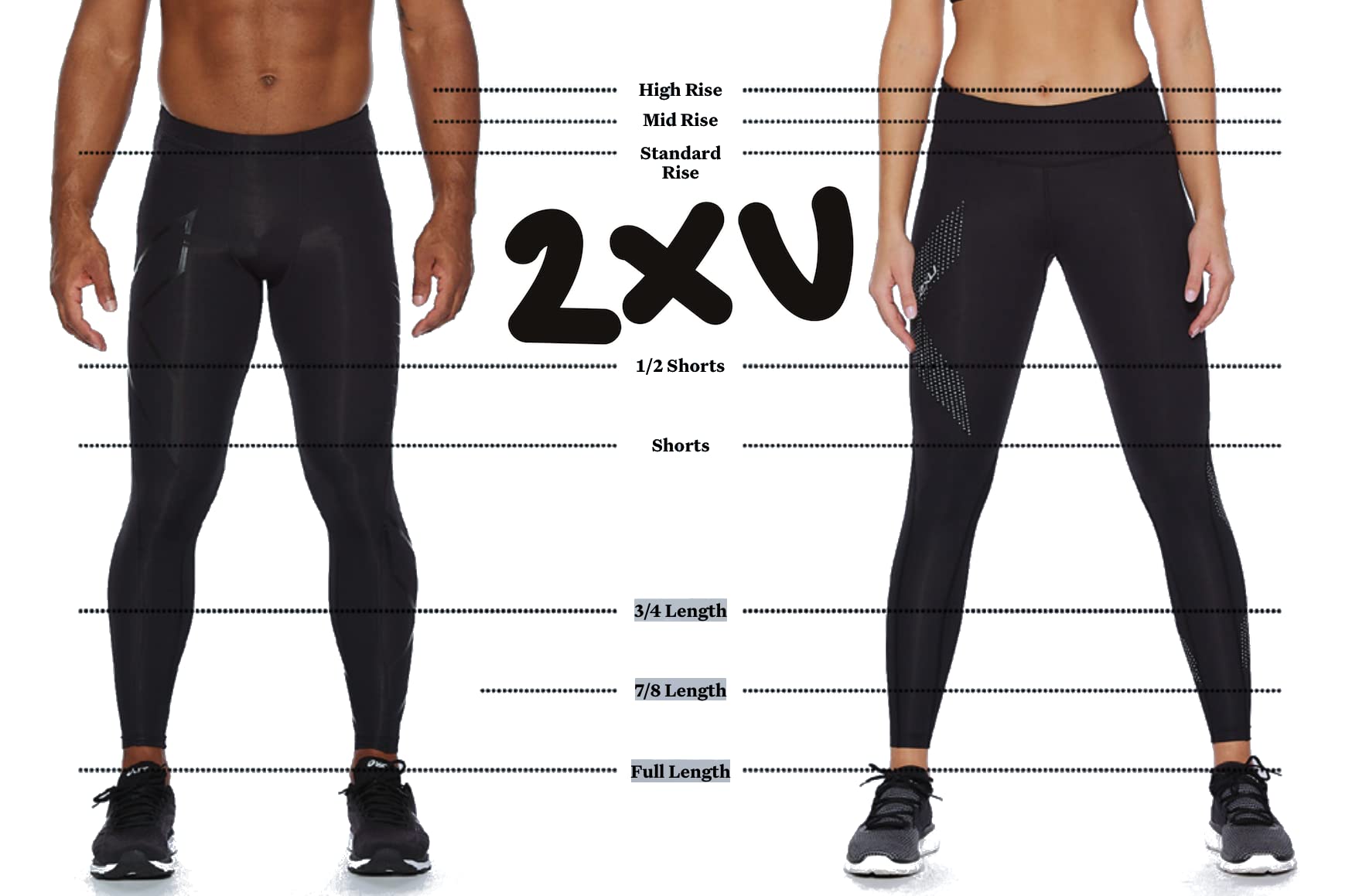 2XU Force Mid-Rise Compression 3/4 Tights for Women & Men - High Performance Workout Running Yoga Leggings - Moisture Wicking & Muscle Support for Athletes & Fitness Enthusiasts